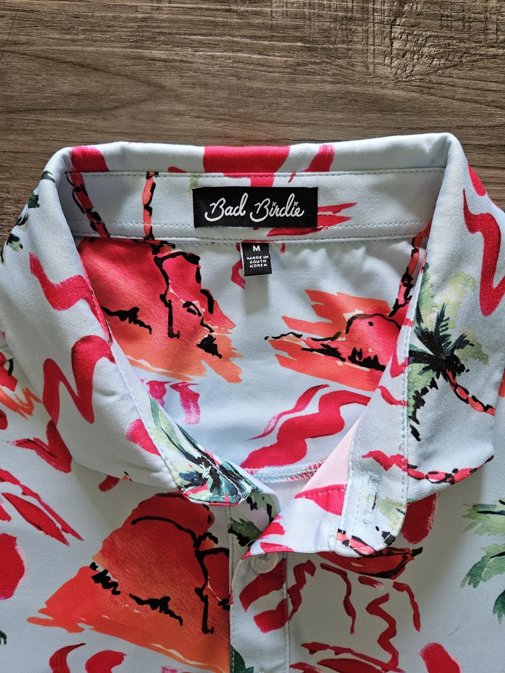Bad Birdie Abstract Tropical Red Rocks Performance Golf Polo - Picture 5 of 9
